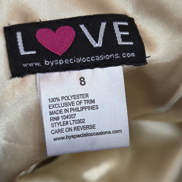 LOVE Girls NEW Size 8 Sleeveless Champaine Gold & White Sparkle Party Dress - Picture 8 of 8